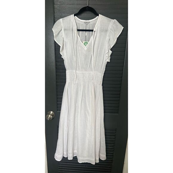 NWT Rails Iona White Lace Detail MIDI Dress - XS - Cotton - Picture 5 of 10